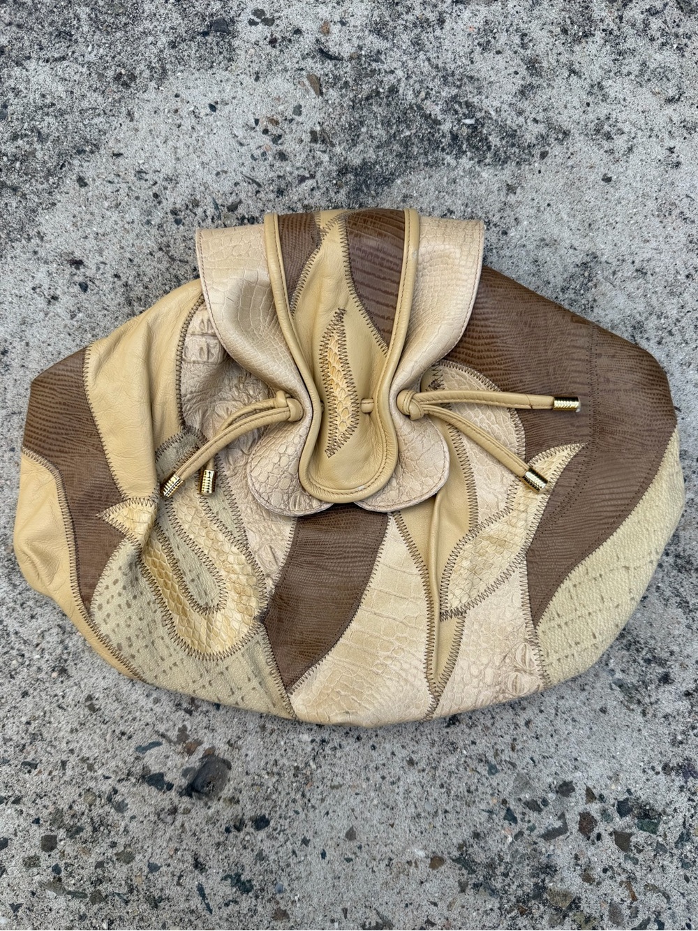 Vintage Leather Patchwork Women’s Clutch